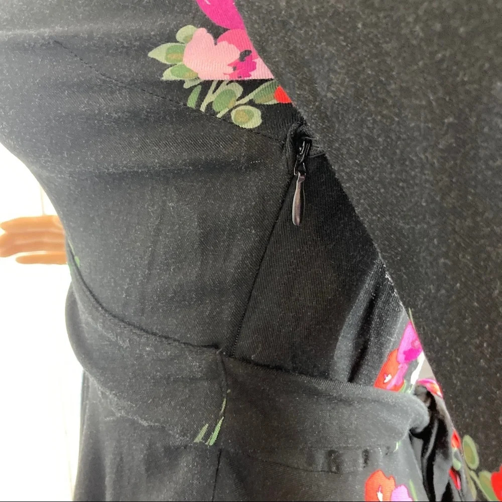 Zara Trafaluc Dress Women's XS Black Floral, Long Sleeve NEW WITH TAG - Picture 3 of 7